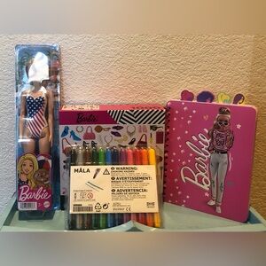 Barbie Lot…New…Doll, Puzzle, Note Book plus pens